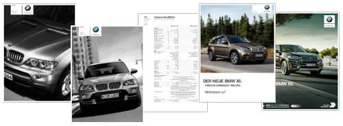 Kataloge, Preislisten & Datenblätter zum BMW X5