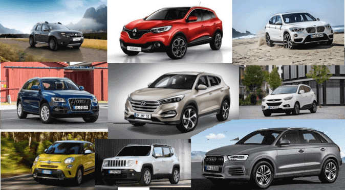 aktuelle SUV Modelle verschiedener Hersteller