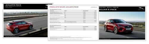 Jaguar E-Pace - Kataloge, Datenblaetter & Preislisten