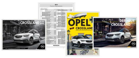 Opel Crossland X - Datenblaetter, Preislisten & Broschueren